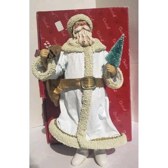 Vintage Clothtique Possible Dreams Christmas Santa in White Coat VTG 1988 713036 - Picture 1 of 13